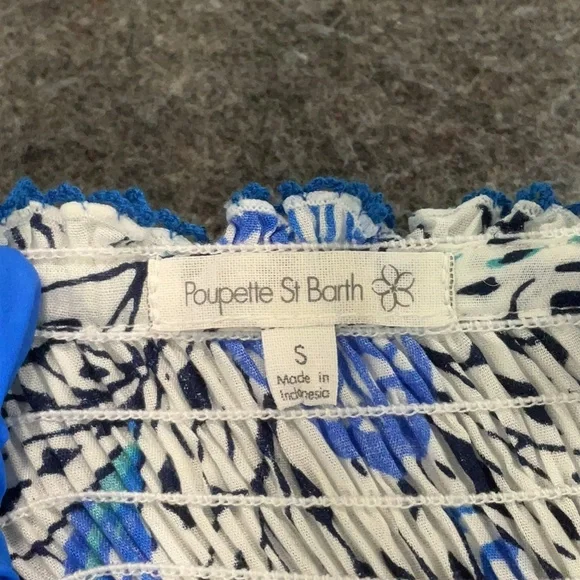 Poupette St. Barth Soledad Off Shoulder Dress Viscose Smocked Multicolor Small - Picture 5 of 5